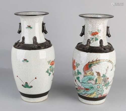 2x Cantonese vases