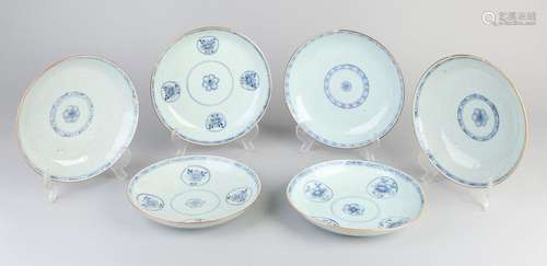 6x Chinese plates Ø 22.3 cm.