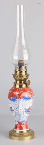 Antique Imari kerosene lamp