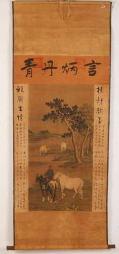 2x Chinese scroll paintings