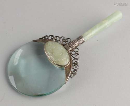 Chinese magnifying glass with jade