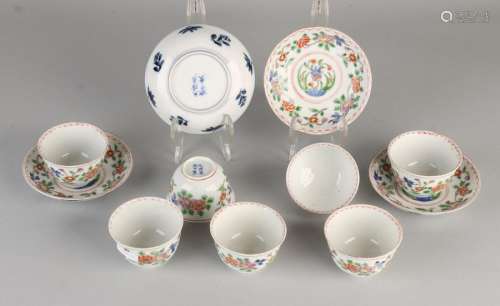 Chinese Family Rose cups + saucers