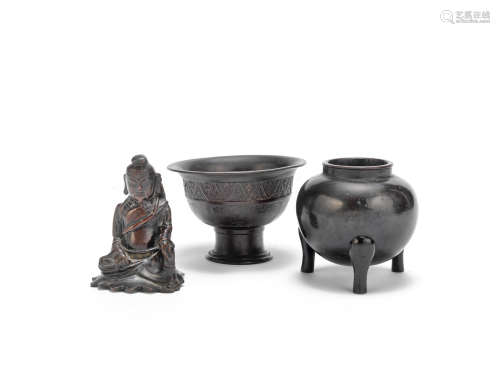 Three various bronzes  Yuan to Ming Dynasty