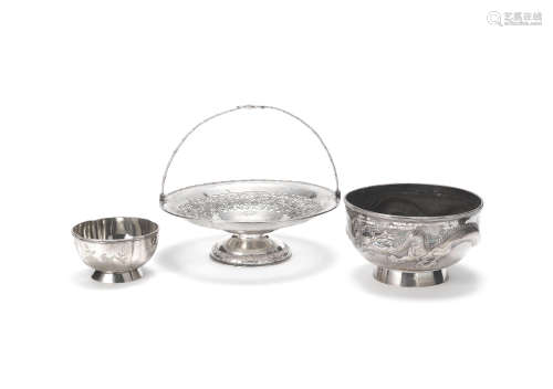 Three silver vessels  Early 20th century