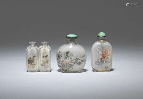 Three inside-painted snuff bottles  19th and 20th century