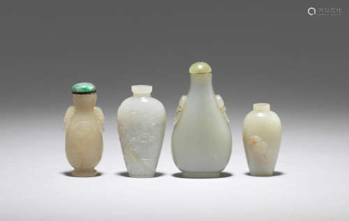 A group of four jade snuff bottles  18th/19th century