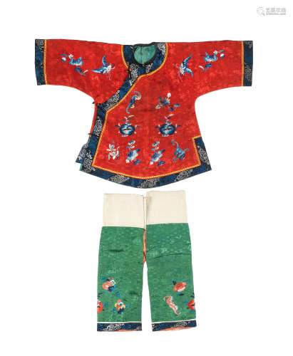 A group of silk embroidered garments  Late Qing Dynasty