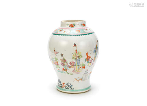 A famille rose jar  18th century