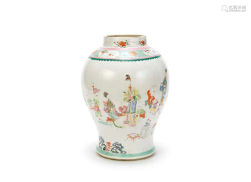 A famille rose jar  18th century
