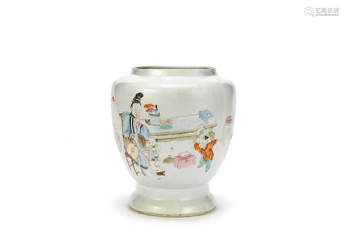 A famille rose jar  18th century