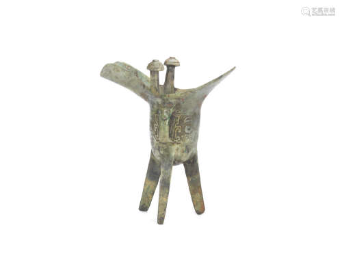 An archaic bronze ritual vessel, jue  Shang Dynasty