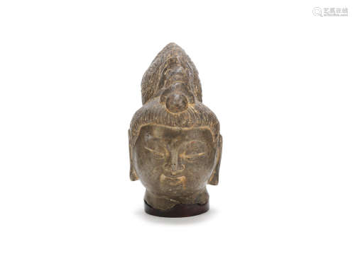 A stone head of a Bodhisattva  Song-Yuan Dynasty