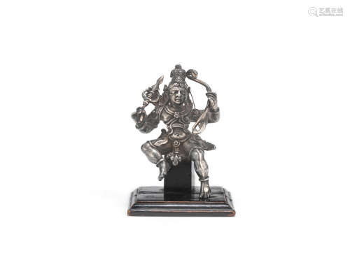 A silver figure of Rama  Probably South India