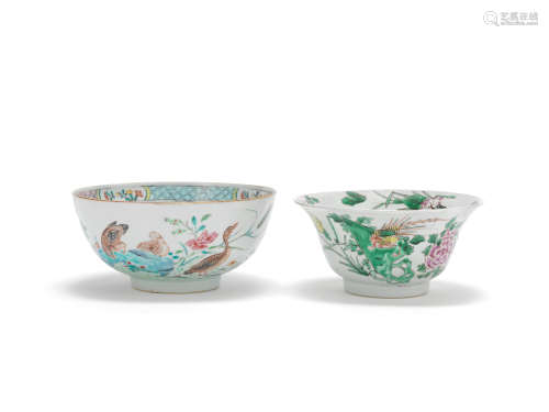Two famille rose bowls  18th century