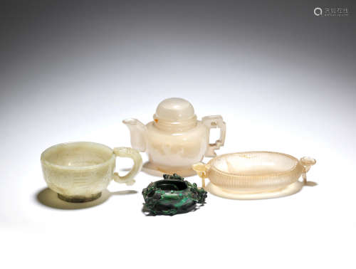 A selection of jade and hardstone vessels  Ming to late Qing Dynasty
