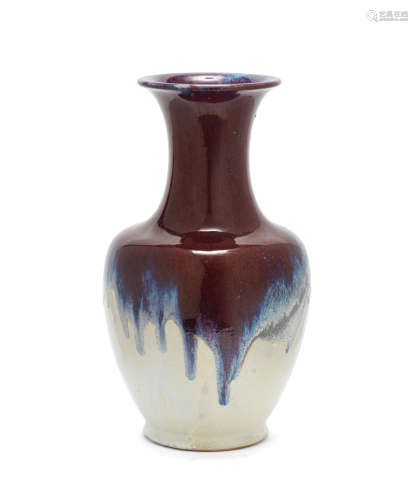 A large flambé-glazed baluster vase   Qing Dynasty