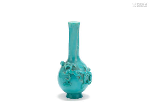 A turquoise glass bottle vase  18th/19th century