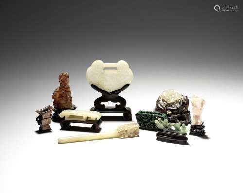 A group of jade and hardstone carvings  Ming Dynasty and later