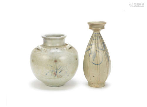 Two Korean stoneware vases  Joseon Dynasty, late 19th century