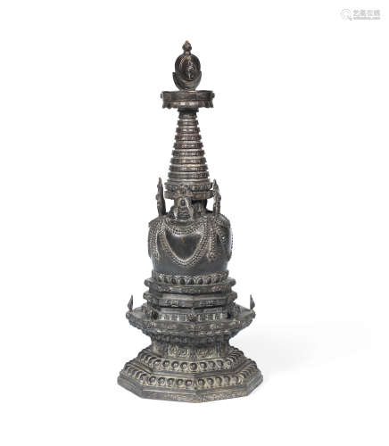 A Bronze Stupa  19th century
