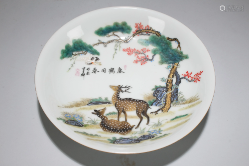 An Estate Chinese Deer-portrait Fortune Porcel…