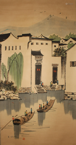 A Chinese Lake-view Fortune Scroll