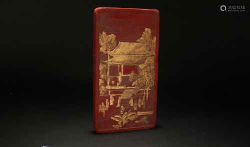 An Estate Chinese Red Story-telling Ink Stick