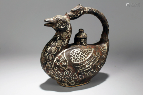 A Chinese Lidded Myth-beast Bronze Vessel S…