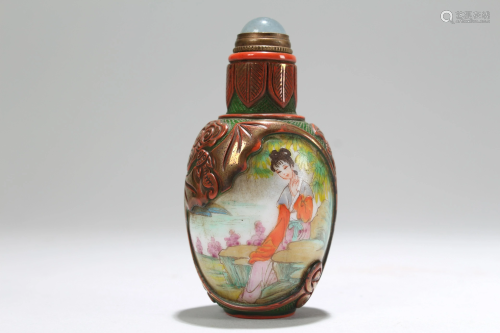 An Estate Chinese Lady-portrait Fortune Snuff …