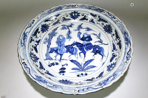 A Chinese Battle-filed Estate Blue and Whit…