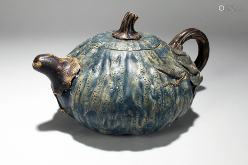 A Chinese Lidded Root-fortune Fortune Tea Pot