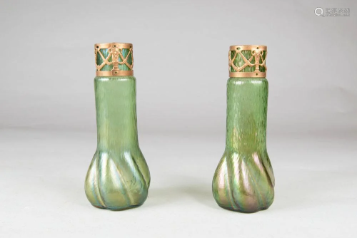 Pair of Jugenstil Glass vases