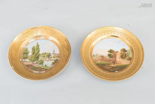 Pair of Russian porcelain dishes