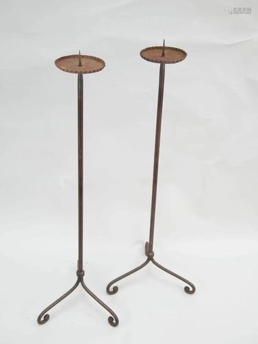 Pair of rough iron hall lights