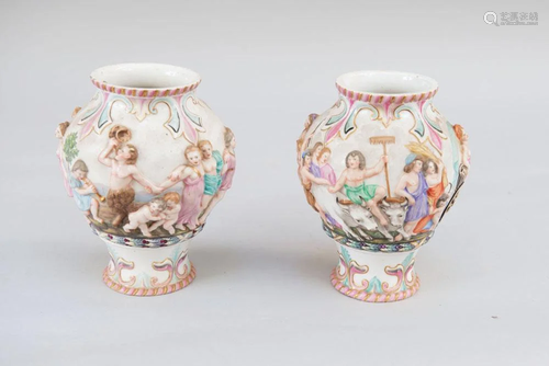 Pair of Capo di Monte vases