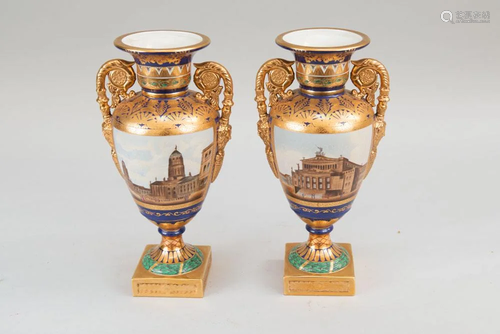 Pair of Berlin vases