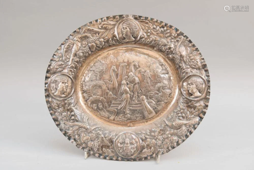 Large German silver plate