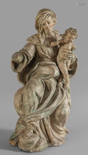 Madonna con Bambino, scultura in terra…