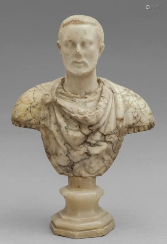 Imperatore, busto in marmo statuario con base…