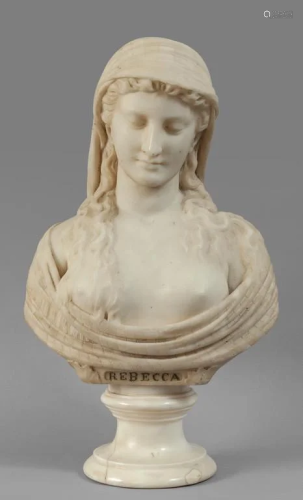 Rebecca, busto in marmo statuario
