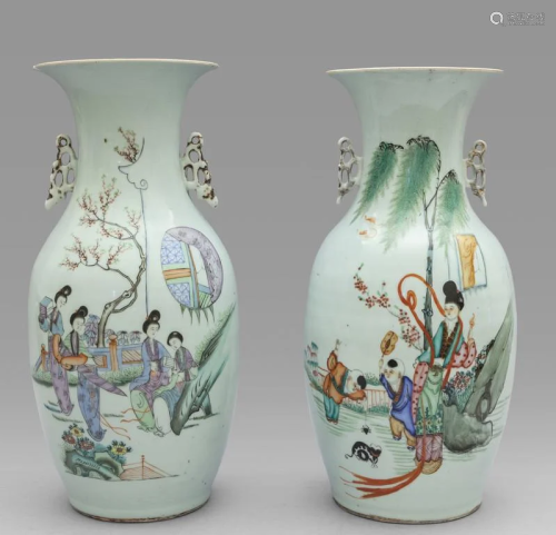 Coppia di vasi in porcellana di Cina bianca