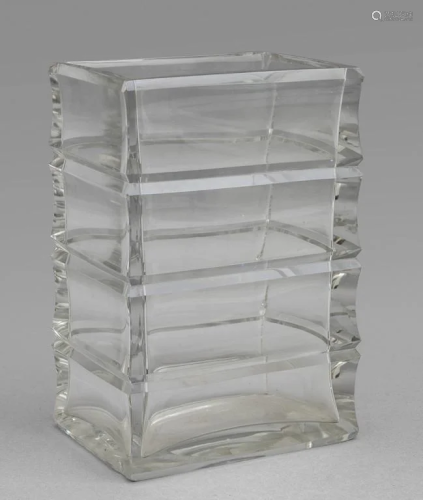 Vaso rettangolare in cristallo trasparente