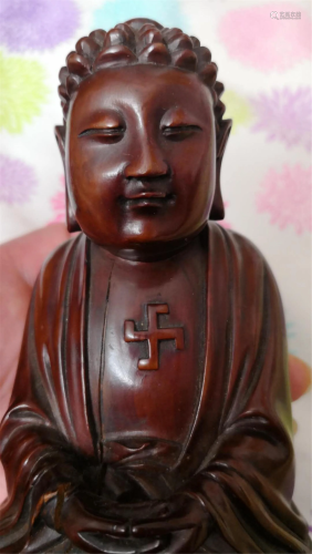 Antique wood Buddha