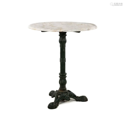Marble Top Bistro Pedestal Accent Table