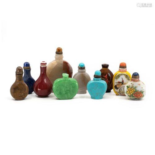 Collection of 10 Chinese Snuff Bottles