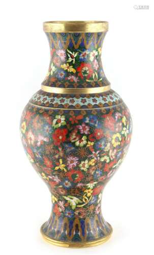 Property of a gentleman - a large late 19th / early 20th century Chinese cloisonne baluster vase,