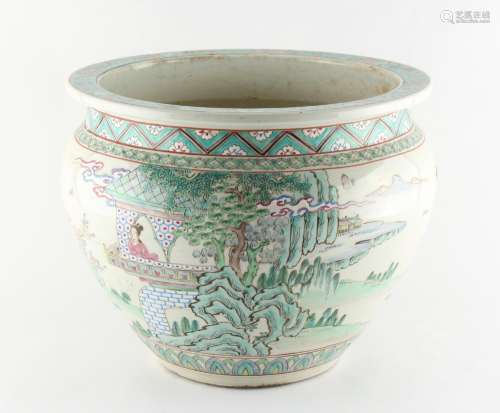 Property of a gentleman - a late 19th / early 20th century fishbowl planter painted with six figures