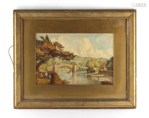 Property of a lady - W.M. Williams (19th century) - LLANRWST BRIDGE - watercolour, 8.5 by 12.