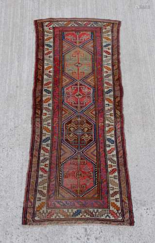 Property of a deceased estate - an early 20th century antique Persian Hamadan long rug, 102 by