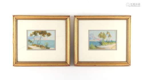 Property of a gentleman - MEDITERRANEAN SCENES - a pair, oils on board, each 4.35 by 6.3ins. (11